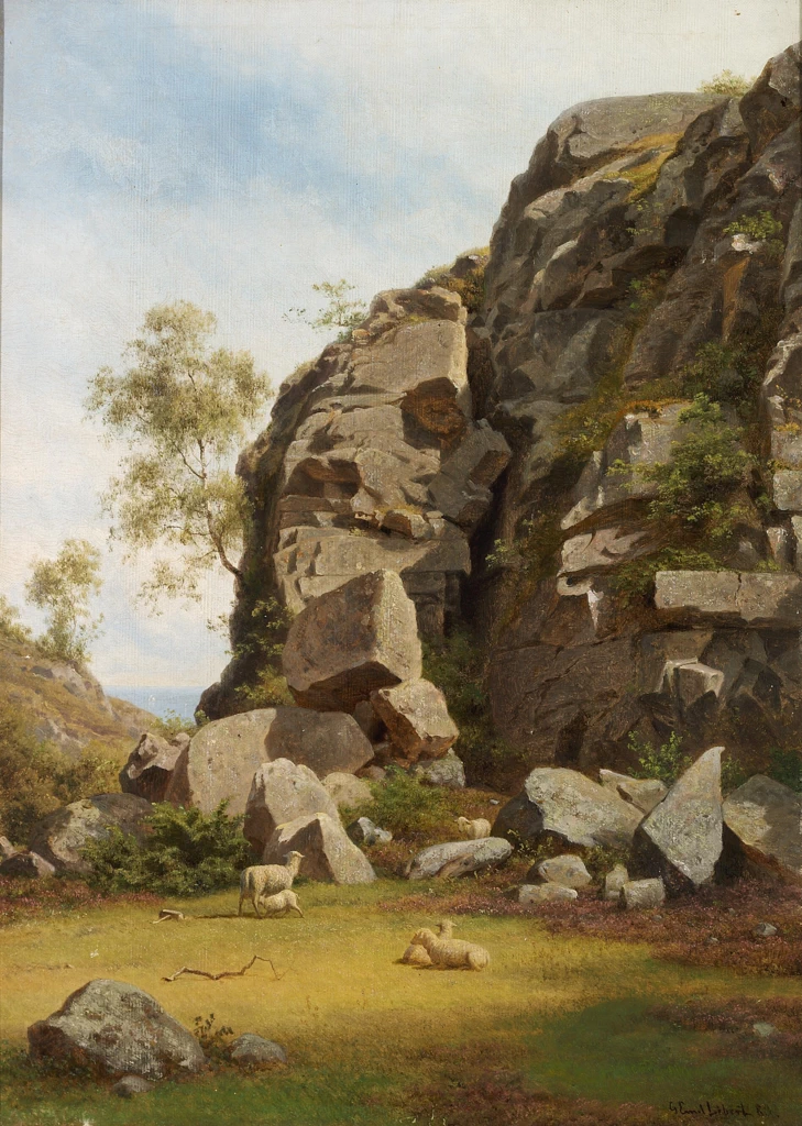 Vista da Storedal vicino Allinge su Bornholm, 1883